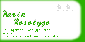 maria mosolygo business card