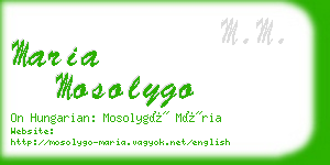 maria mosolygo business card